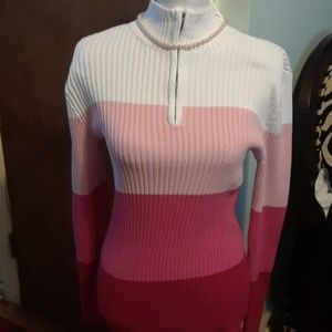 Pink Colorblock Sweater, size M
